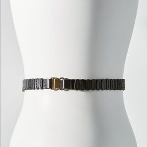 Anthropologie Tabitha Stretch Belt Black Leather